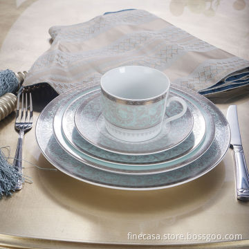 Shenzhen manufacture new design super white 20PCS ceramic dinner set